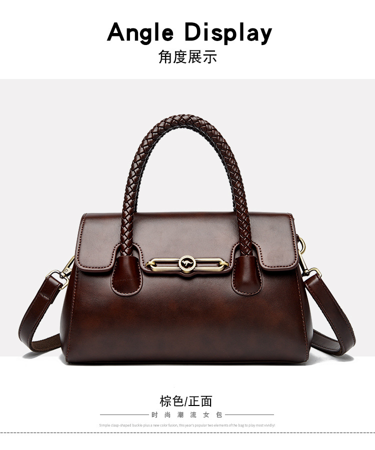 Women PU Leather Shoulder Bag with Zipper, Medium Square Crossbody Handbag for Daily Use