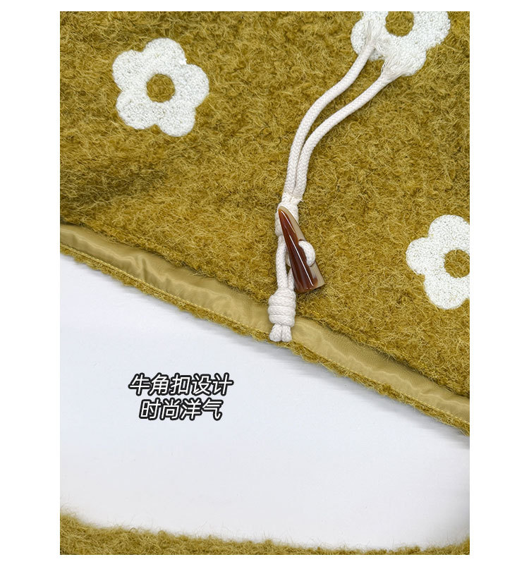 Floral Embroidered Plush Tote Bag, Soft Medium Shoulder Bag for Women, Daily Wear