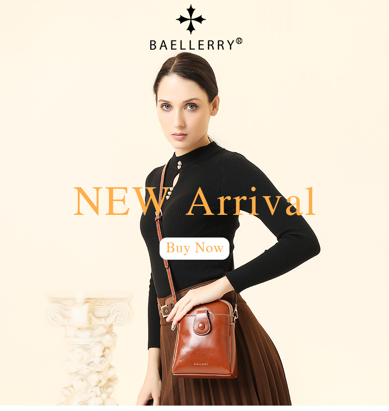 Baellerry Mini Women's Crossbody Phone Bag, PU Leather Small Square Shoulder Bag with Double Zipper