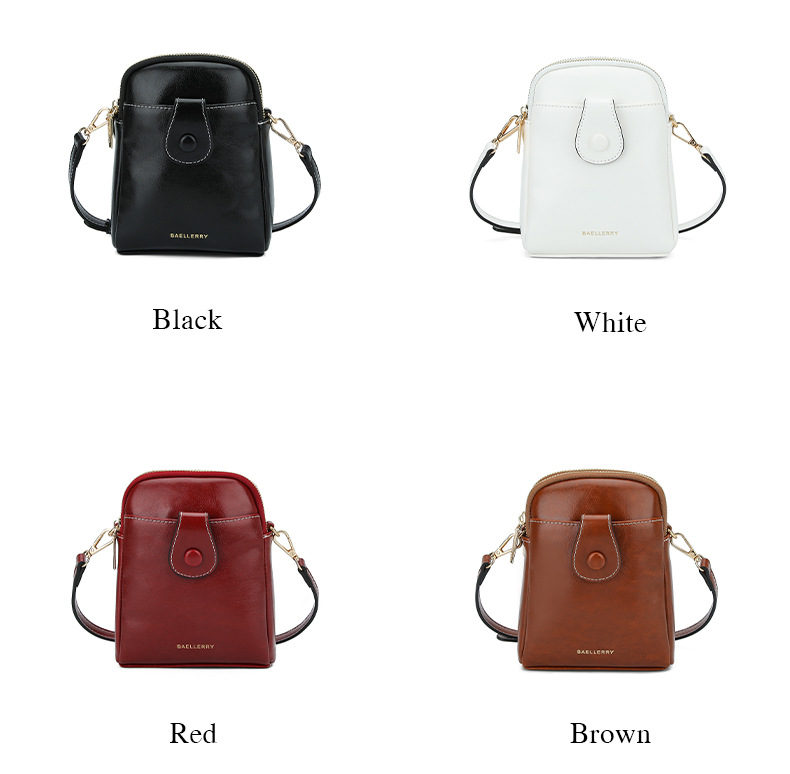 Baellerry Mini Women's Crossbody Phone Bag, PU Leather Small Square Shoulder Bag with Double Zipper