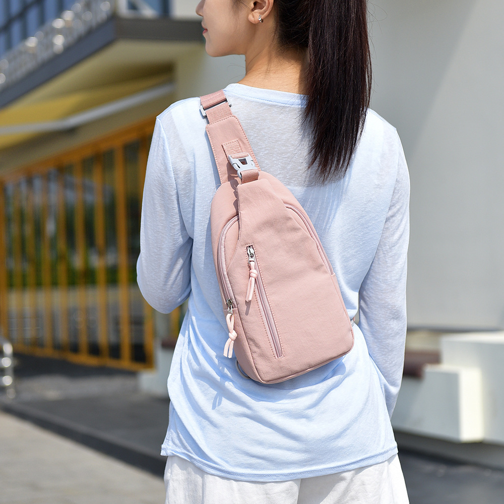 Women Nylon Crossbody Chest Bag, Multi-Layer Small Shoulder Bag for Everyday Casual Use