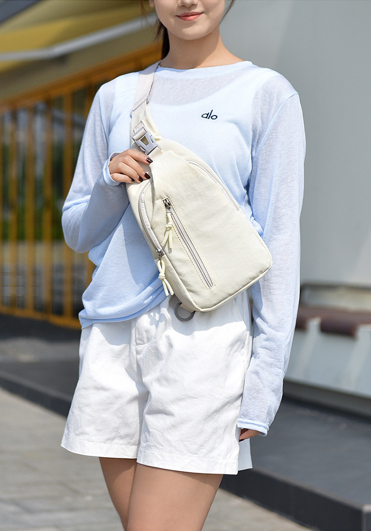 Women Nylon Crossbody Chest Bag, Multi-Layer Small Shoulder Bag for Everyday Casual Use