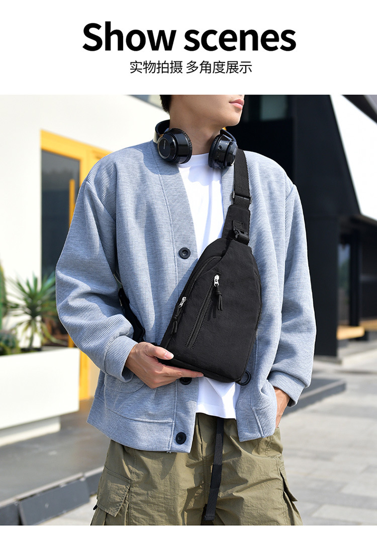 Women Nylon Crossbody Chest Bag, Multi-Layer Small Shoulder Bag for Everyday Casual Use