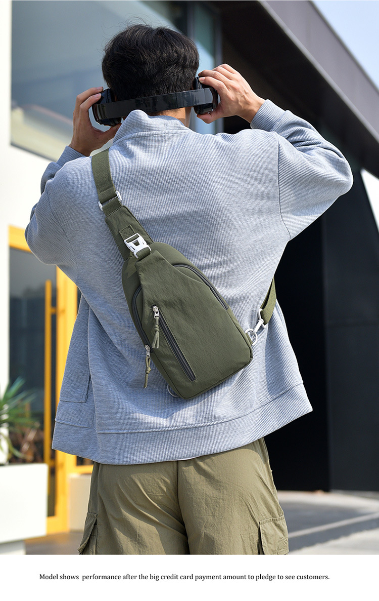 Women Nylon Crossbody Chest Bag, Multi-Layer Small Shoulder Bag for Everyday Casual Use