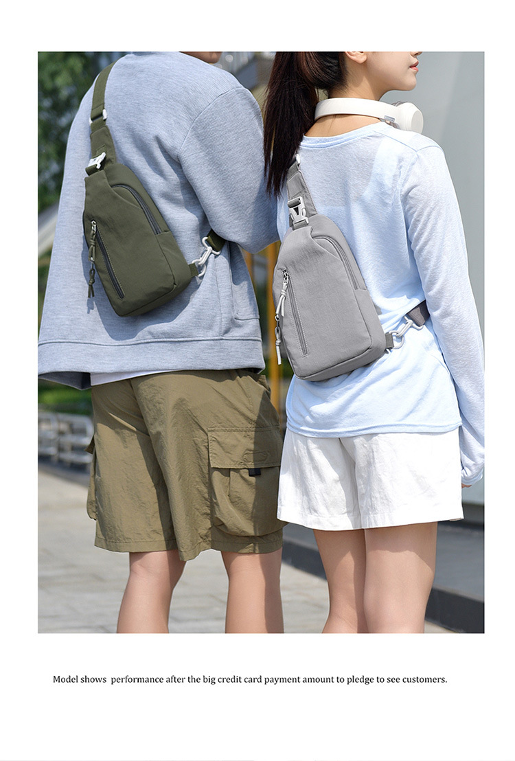 Women Nylon Crossbody Chest Bag, Multi-Layer Small Shoulder Bag for Everyday Casual Use