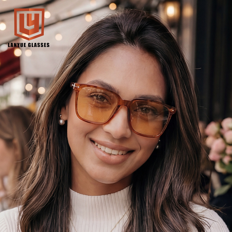 LANYUE Square Frame Sunglasses for Men and Women, UV380 PC Lens Sun Glasses for Fishing, Cycling and Driving