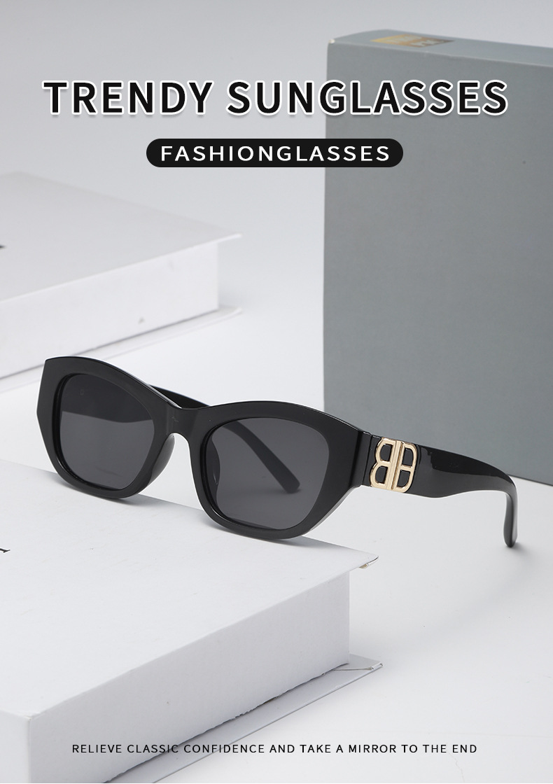 Polarized Cat Eye Sunglasses for Women, UV400 PC Frame Retro Sun Glasses for Driving and Outdoor
