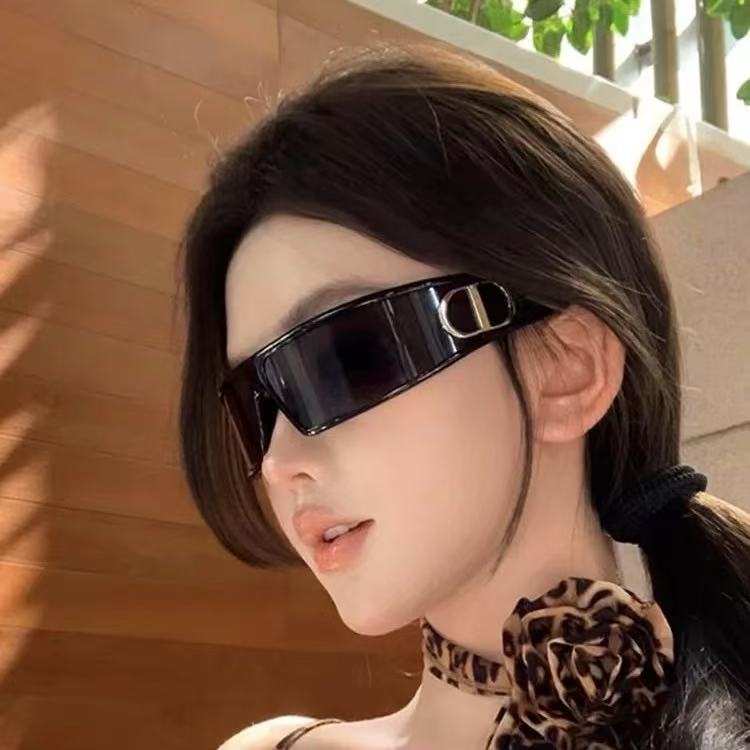 Women Black Geometric Sunglasses, UV400 PC Frame Full Rim Novelty Sun Glasses for Outdoor Travel and Party