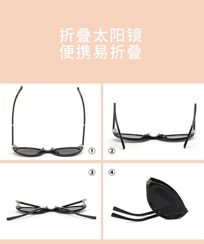Foldable UV400 Sunglasses for Women, Lightweight Full Frame Sun Glasses for Outdoor Travel and Driving