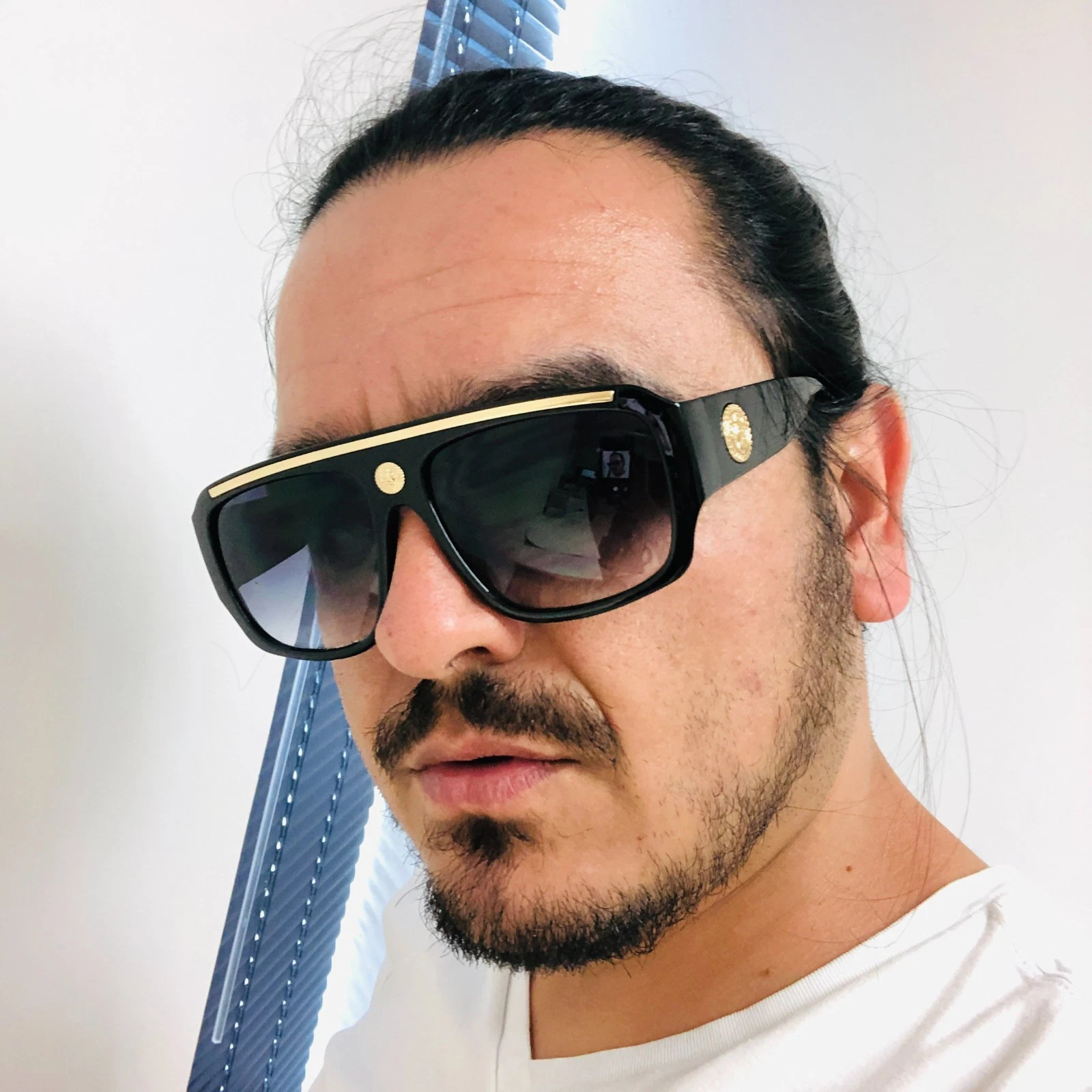 Retro Oversized Aviator Sunglasses for Men and Women, UV400 Full Frame PC Shades for Outdoor Travel and Driving