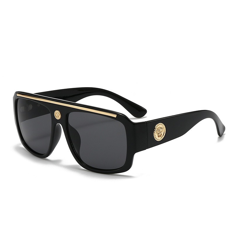 Retro Oversized Aviator Sunglasses for Men and Women, UV400 Full Frame PC Shades for Outdoor Travel and Driving