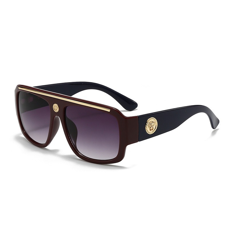 Retro Oversized Aviator Sunglasses for Men and Women, UV400 Full Frame PC Shades for Outdoor Travel and Driving