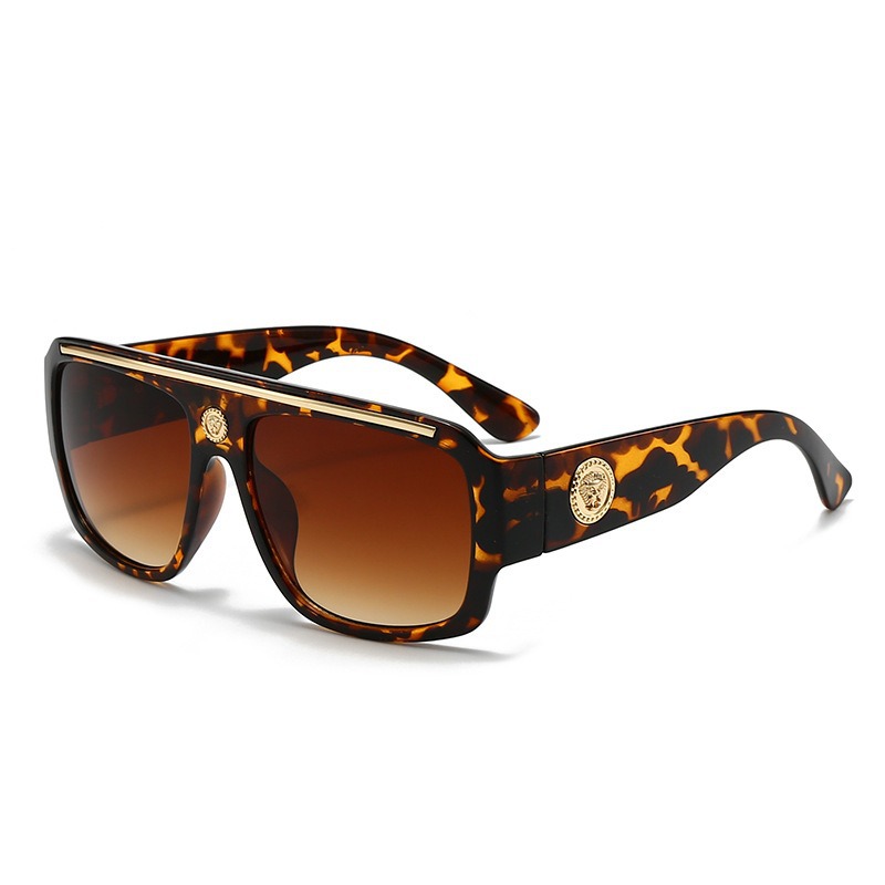 Retro Oversized Aviator Sunglasses for Men and Women, UV400 Full Frame PC Shades for Outdoor Travel and Driving
