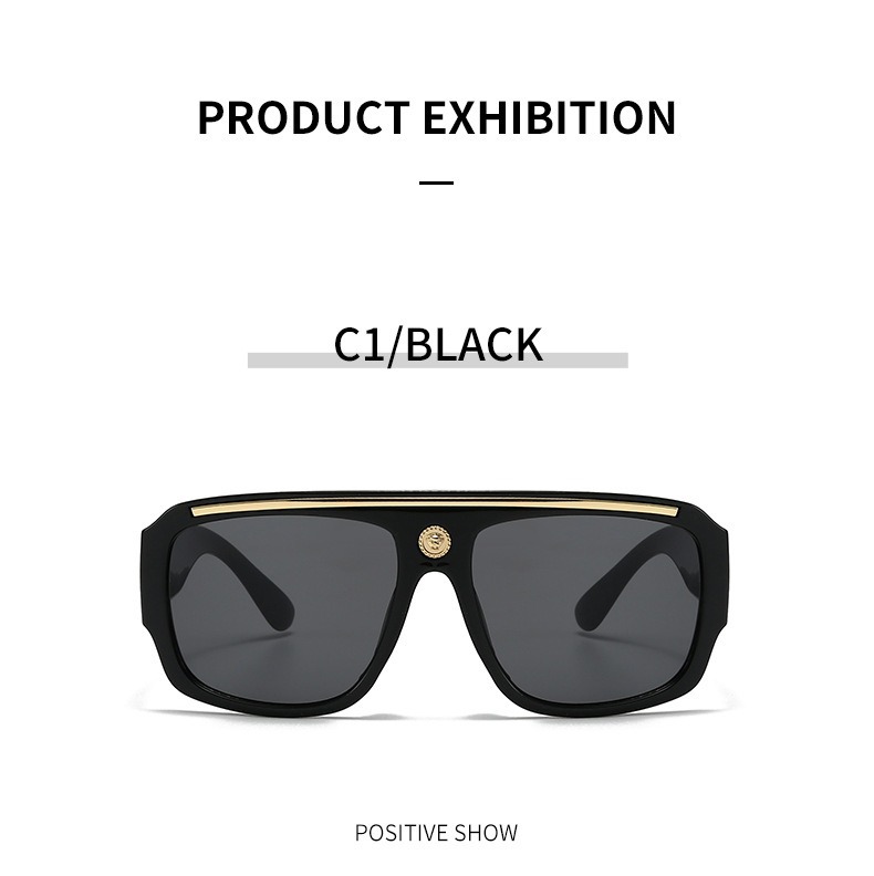 Retro Oversized Aviator Sunglasses for Men and Women, UV400 Full Frame PC Shades for Outdoor Travel and Driving