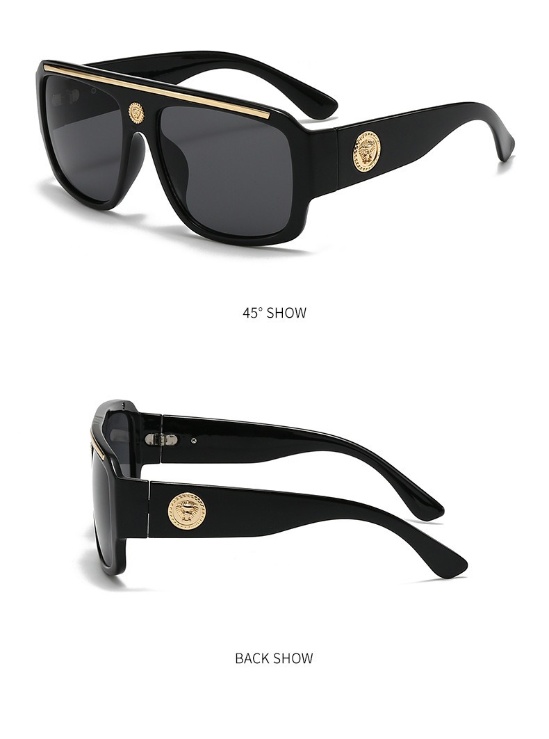 Retro Oversized Aviator Sunglasses for Men and Women, UV400 Full Frame PC Shades for Outdoor Travel and Driving