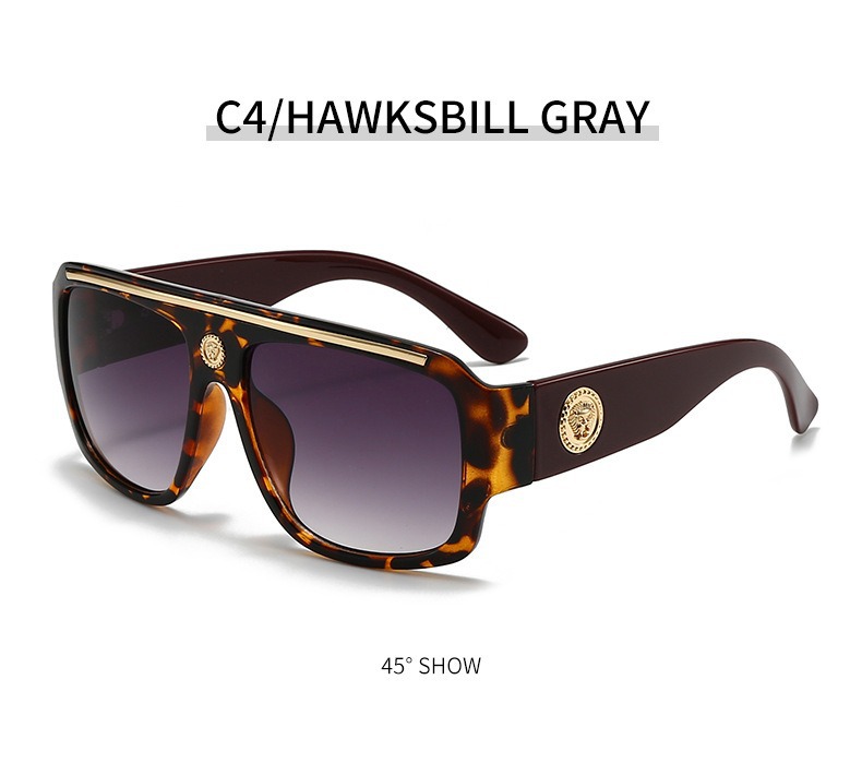 Retro Oversized Aviator Sunglasses for Men and Women, UV400 Full Frame PC Shades for Outdoor Travel and Driving