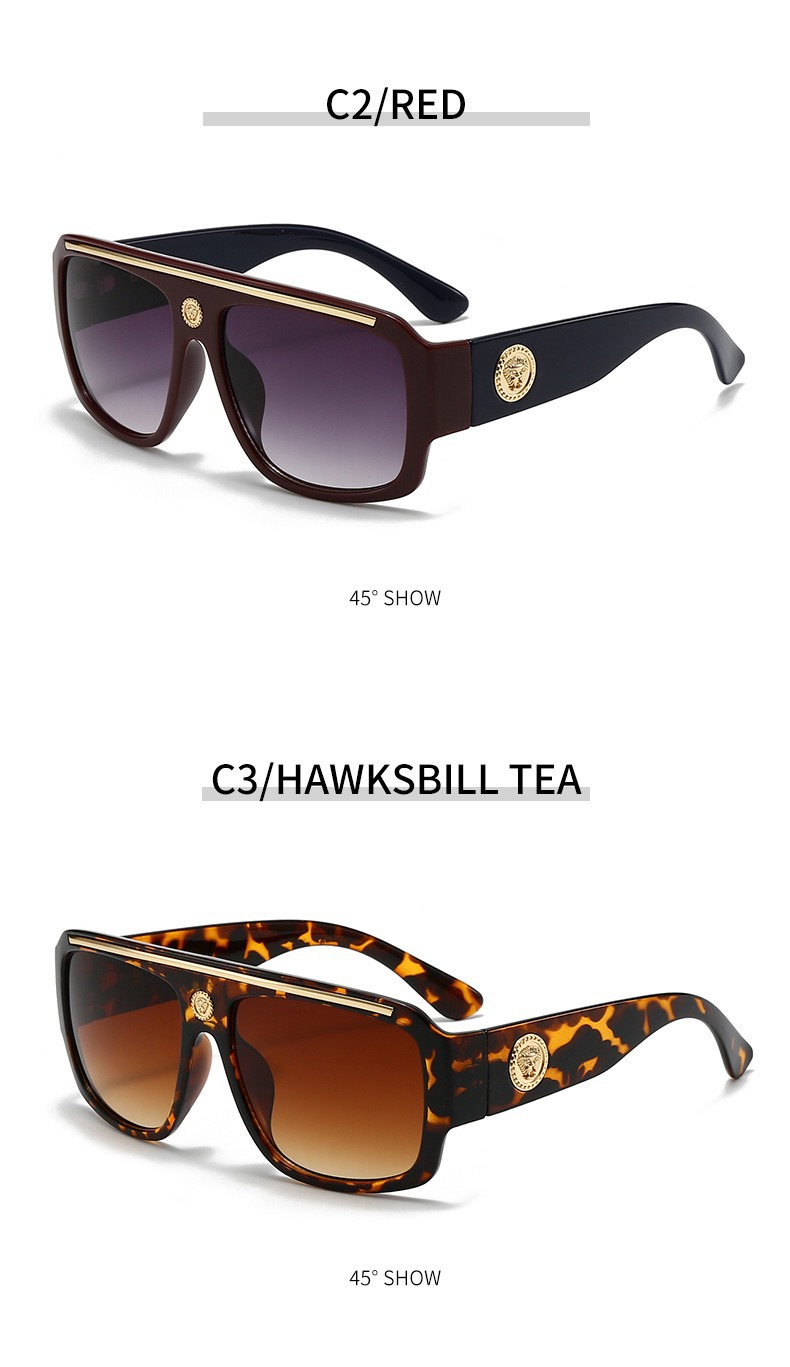Retro Oversized Aviator Sunglasses for Men and Women, UV400 Full Frame PC Shades for Outdoor Travel and Driving