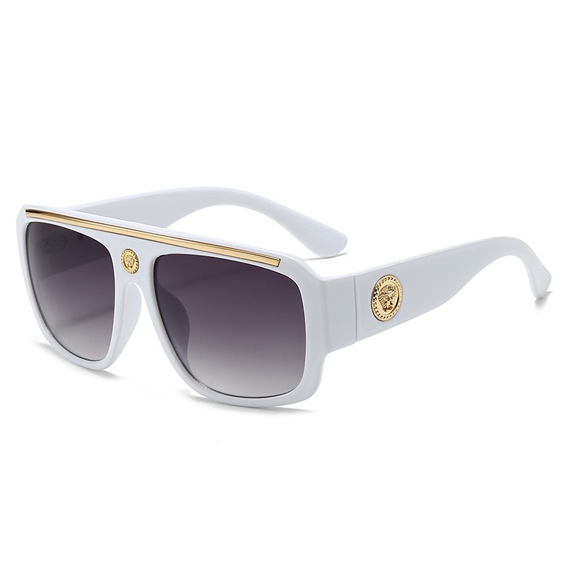 Retro Oversized Aviator Sunglasses for Men and Women, UV400 Full Frame PC Shades for Outdoor Travel and Driving