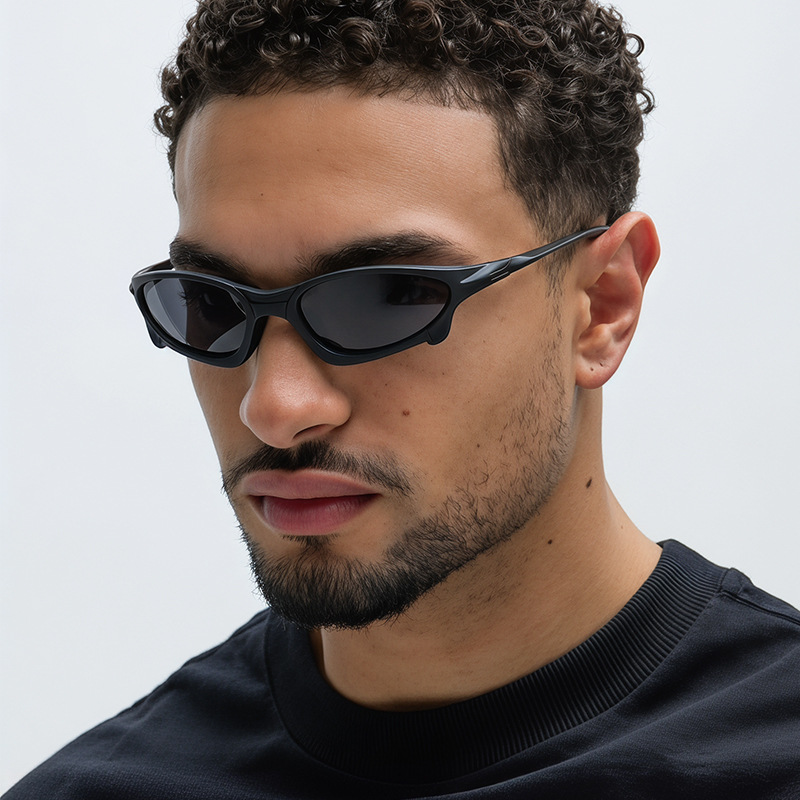 Polarized Cyberpunk Sunglasses for Men and Women, UV400 PC Frame Outdoor Cycling and Fishing Sports Sunglasses