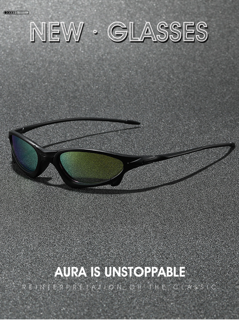 Polarized Cyberpunk Sunglasses for Men and Women, UV400 PC Frame Outdoor Cycling and Fishing Sports Sunglasses