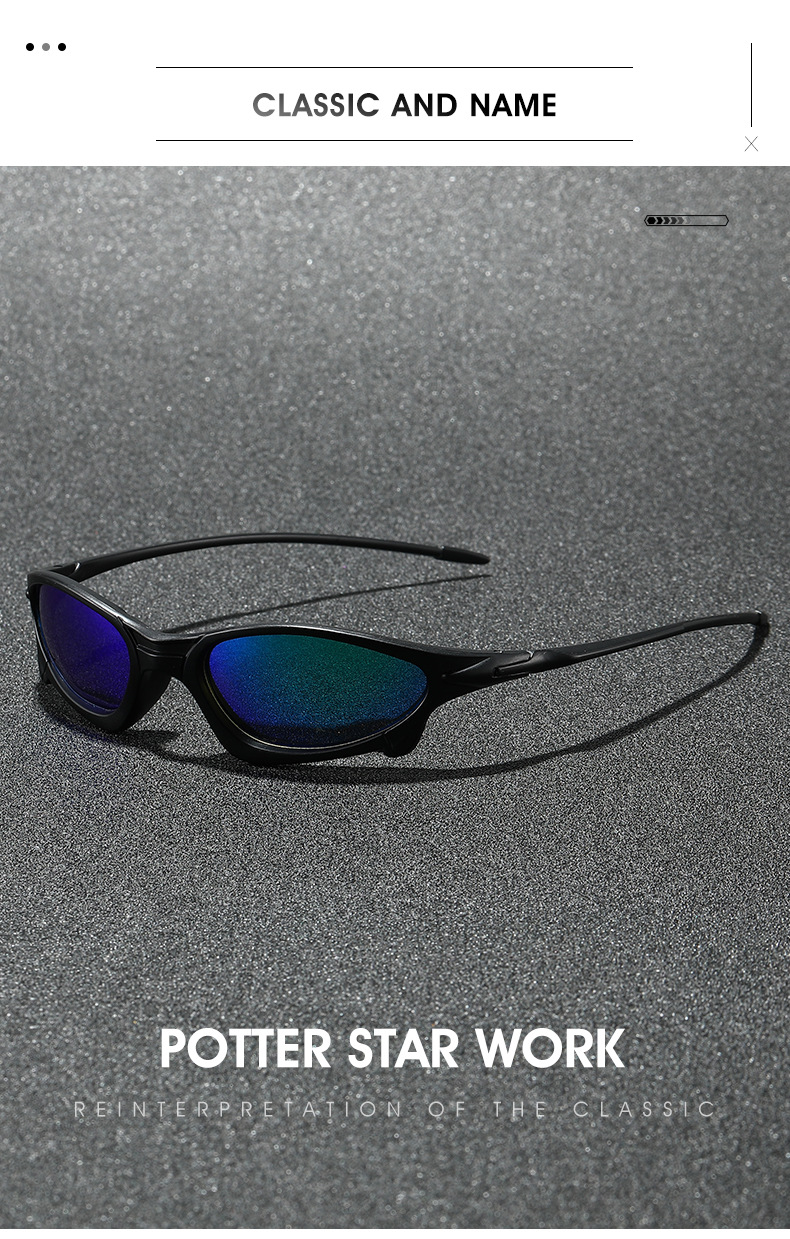 Polarized Cyberpunk Sunglasses for Men and Women, UV400 PC Frame Outdoor Cycling and Fishing Sports Sunglasses