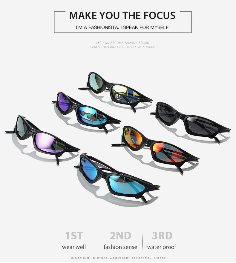 Polarized Cyberpunk Sunglasses for Men and Women, UV400 PC Frame Outdoor Cycling and Fishing Sports Sunglasses