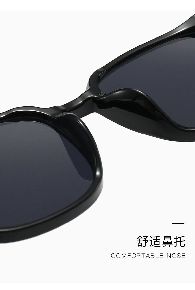Round Frame PC Sunglasses for Women and Men, UV400 Protection Black Frame Grey Lens