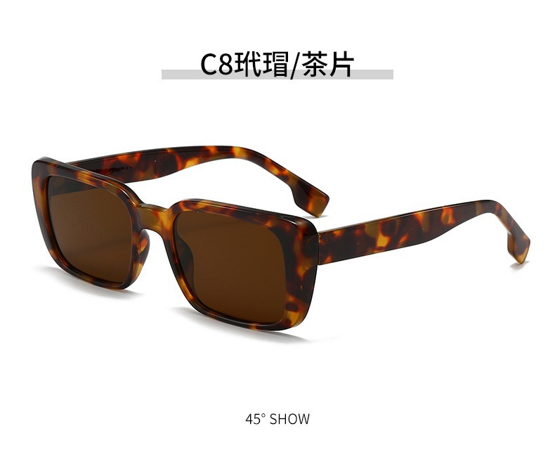 Retro Small Rectangle Sunglasses for Men and Women, UV400 PC Lens Full Frame Sun Glasses for Outdoor Travel
