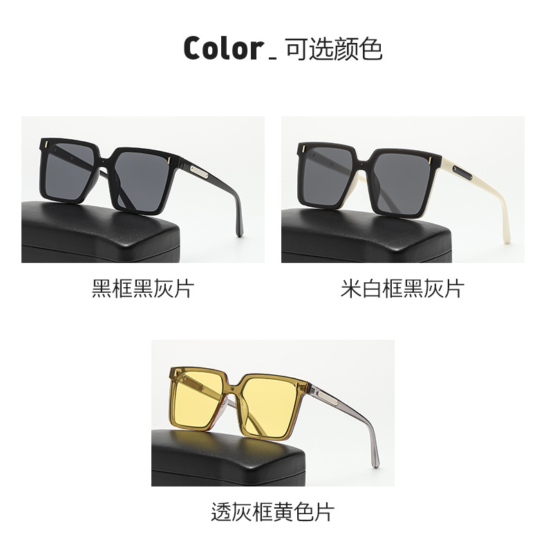 Square Polarized Sunglasses for Men and Women, UV400 Full Frame Black Lens Sun Glasses for Driving and Outdoor