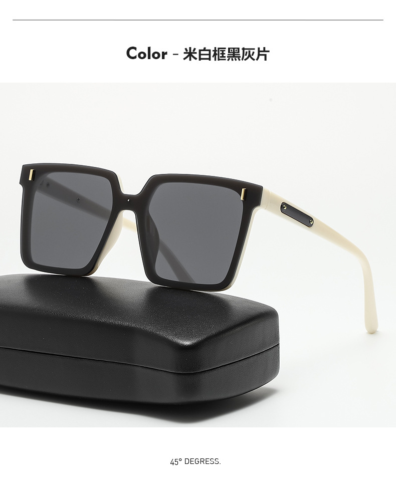 Square Polarized Sunglasses for Men and Women, UV400 Full Frame Black Lens Sun Glasses for Driving and Outdoor
