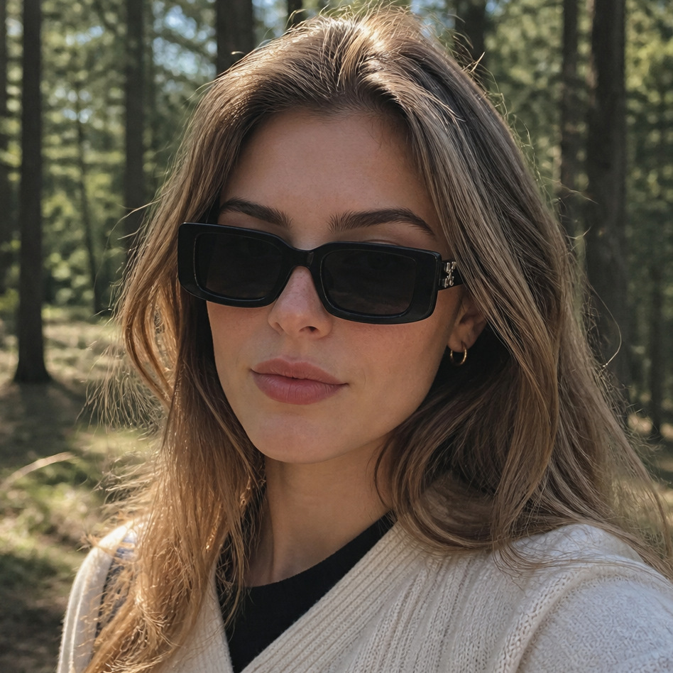 Square Frame UV400 Sunglasses for Men and Women, PC Lens Full Frame Sun Glasses for Outdoor Driving and Fishing